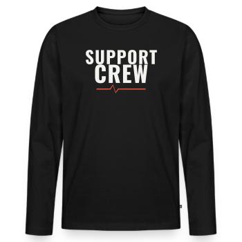 Support Crew Marathon Run Team Motivation Sports - Men's Premium Organic Long Sleeve Shirt - black - Front - Nico (187cm)