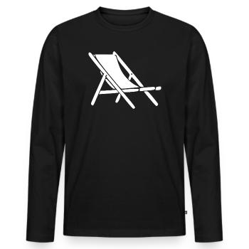 Chaise longue plage Téléchaise longue plage Voyage de vacances à la plage - T-shirt manches longues Premium bio Homme - noir - Devant - Nico (187cm)