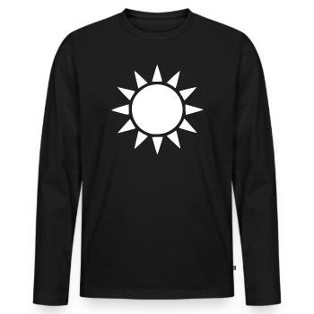 Cadeau de design minimaliste pour les vacances d’été du soleil - T-shirt manches longues Premium bio Homme - noir - Devant - Nico (187cm)