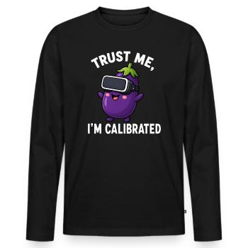 Cartoon de Gamer Dic Humor d’Aubergine - T-shirt manches longues Premium bio Homme - noir - Devant - Nico (187cm)