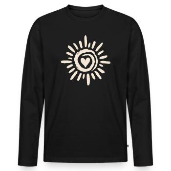 Cœur de soleil - T-shirt manches longues Premium bio Homme - noir - Devant - Nico (187cm)