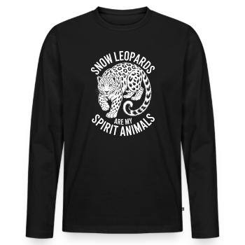 Dictions du léopard des neiges Cadeau mignon du léopard des neiges - T-shirt manches longues Premium bio Homme - noir - Devant - Nico (187cm)