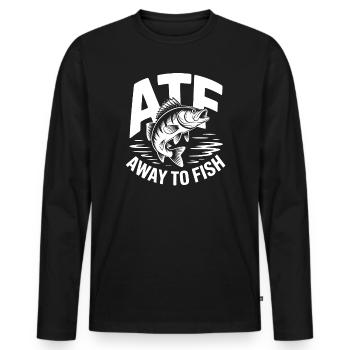 ATF – À la pêche - T-shirt manches longues Premium bio Homme - noir - Devant - Nico (187cm)