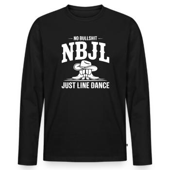 NBJL – No Bullshit Just Line Dance - Men's Premium Organic Long Sleeve Shirt - black - Front - Nico (187cm)