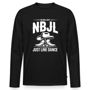 Line Dance Style - Men's Premium Organic Long Sleeve Shirt - black - Front - Nico (187cm)