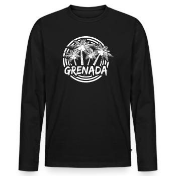 Grenada - Men's Premium Organic Long Sleeve Shirt - black - Front - Nico (187cm)
