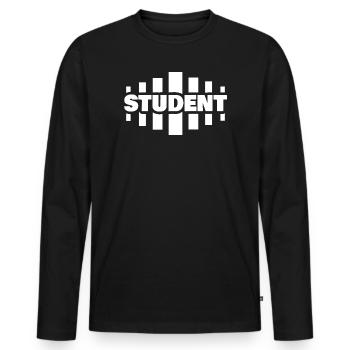 Student - Men's Premium Organic Long Sleeve Shirt - black - Front - Nico (187cm)
