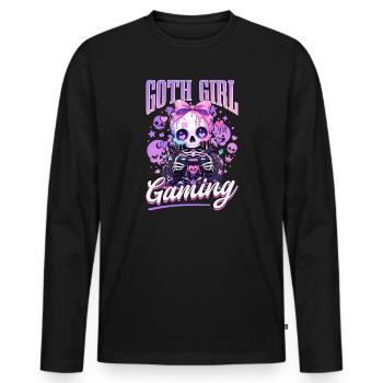 Pastel Goth Soft Goth Gaming Gamer - T-shirt manches longues Premium bio Homme - noir - Devant - Nico (187cm)