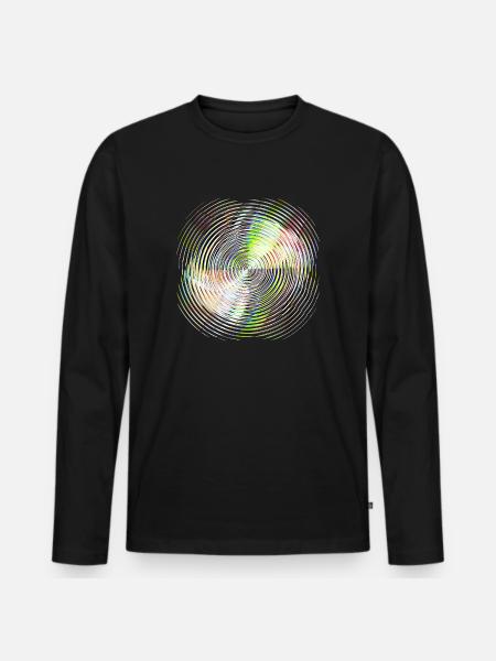 Colour Wheel Swirl – Colourful Spiral - Men's Premium Organic Long Sleeve Shirt - black
