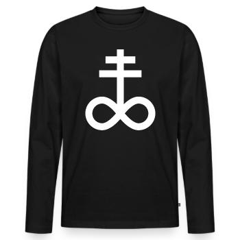 Croix du Léviathan - T-shirt manches longues Premium bio Homme - noir - Devant - Nico (187cm)