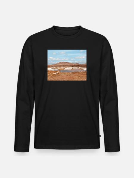 Parcelles de sel du désert - T-shirt manches longues Premium bio Homme - noir