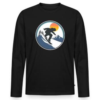 Graphismes de snowboard - T-shirt manches longues Premium bio Homme - noir - Devant - Nico (187cm)