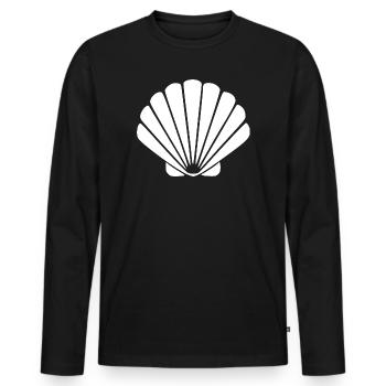 Cadeau de voyage Vacances Plage Scallop Shell - T-shirt manches longues Premium bio Homme - noir - Devant - Nico (187cm)