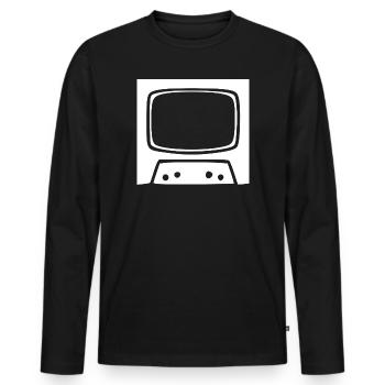 Retro Vintage TV 80s 90s Gift - Men's Premium Organic Long Sleeve Shirt - black - Front - Nico (187cm)