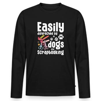 Dogs and Scrapbooking - Men's Premium Organic Long Sleeve Shirt - black - Front - Nico (187cm)