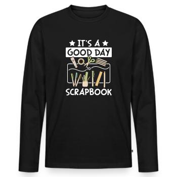 Good day for scrapbooking - Men's Premium Organic Long Sleeve Shirt - black - Front - Nico (187cm)