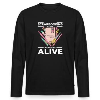 Garder les souvenirs vivants - T-shirt manches longues Premium bio Homme - noir - Devant - Nico (187cm)