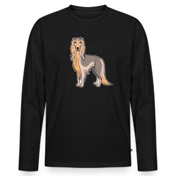 Afghan Hound (bande dessinée) - T-shirt manches longues Premium bio Homme - noir - Devant - Nico (187cm)