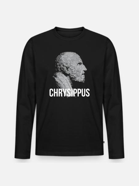 Chrysippus Bust Silhouette - Men's Premium Organic Long Sleeve Shirt - black