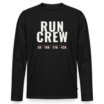 Run Crew Running Running Marathon Running Group Team - Men's Premium Organic Long Sleeve Shirt - black - Front - Nico (187cm)
