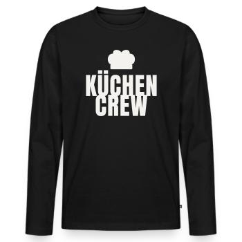Kitchen Crew Chef Gastro Restaurant Chef's Hat - Men's Premium Organic Long Sleeve Shirt - black - Front - Nico (187cm)