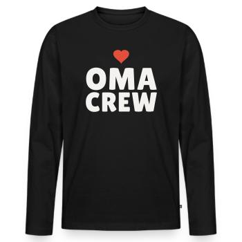 Grandma Crew Grandmother Heart Gift Mother's Day Team - Men's Premium Organic Long Sleeve Shirt - black - Front - Nico (187cm)