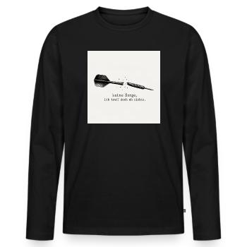 Dart Spruch: Ich Treff Doch Eh Nichts - Männer Premium Bio Langarmshirt - Schwarz - Vorne - Nico (187cm)