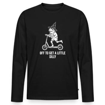 Off To Get A Little Silly - Men's Premium Organic Long Sleeve Shirt - black - Front - Nico (187cm)