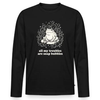All My Troubles Are Soap Bubbles - Men's Premium Organic Long Sleeve Shirt - black - Front - Nico (187cm)