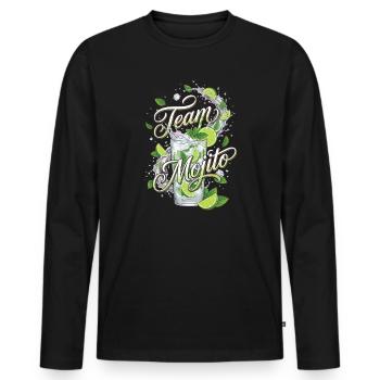 Barman de cocktails Mojito pour enterrement de vie de garçon - T-shirt manches longues Premium bio Homme - noir - Devant - Nico (187cm)