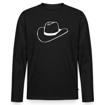Cowboy_Cowboyhut_weiss_linedance_western_countr - Men's Premium Organic Long Sleeve Shirt - black - Front - Nico (187cm)