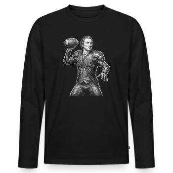James Monroe American Football - Men's Premium Organic Long Sleeve Shirt - black - Front - Nico (187cm)