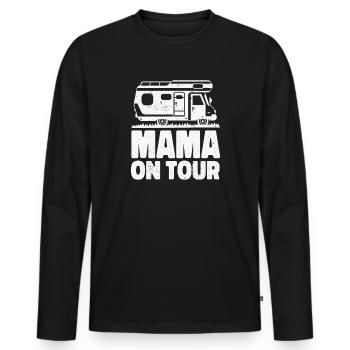 Mama en tournée - T-shirt manches longues Premium bio Homme - noir - Devant - Nico (187cm)