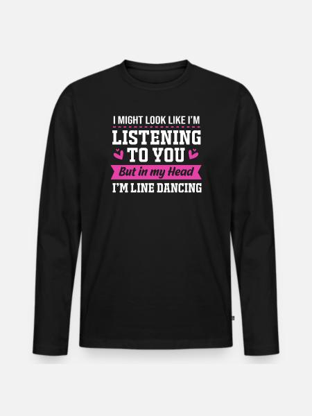 Line Dance - Men's Premium Organic Long Sleeve Shirt - black