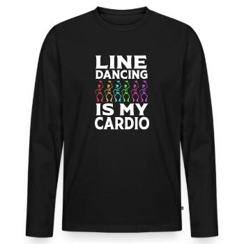Line Dance - Men's Premium Organic Long Sleeve Shirt - black - Front - Nico (187cm)