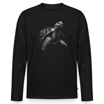 Turtle - Men's Premium Organic Long Sleeve Shirt - black - Front - Nico (187cm)