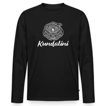 Kundalini Serpent Eye Mandala - Men's Premium Organic Long Sleeve Shirt - black - Front - Nico (187cm)