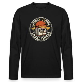 Your Imbiss - Männer Premium Bio Langarmshirt - Schwarz - Vorne - Nico (187cm)