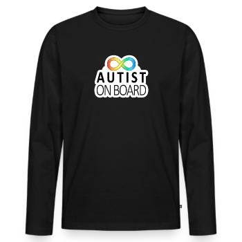 Autist on Board: Neurodiversity Stickers - Men's Premium Organic Long Sleeve Shirt - black - Front - Nico (187cm)
