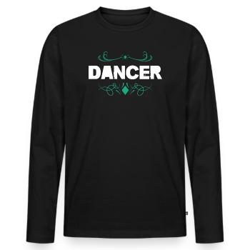 Danseur : Forte faute de frappe avec des ornements - T-shirt manches longues Premium bio Homme - noir - Devant - Nico (187cm)