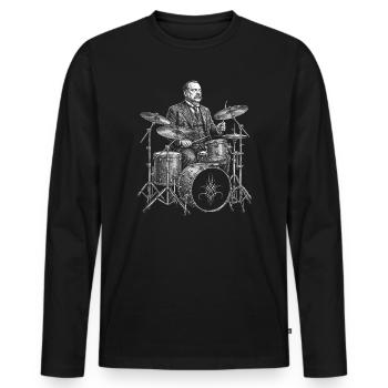 Grover Cleveland plays drums - Men's Premium Organic Long Sleeve Shirt - black - Front - Nico (187cm)
