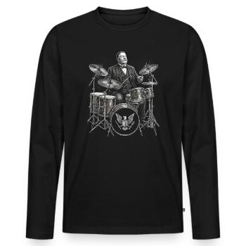 William Howard Taft plays drums - Men's Premium Organic Long Sleeve Shirt - black - Front - Nico (187cm)