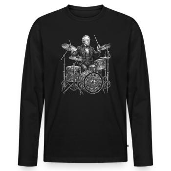 Millard Fillmore plays drums - Men's Premium Organic Long Sleeve Shirt - black - Front - Nico (187cm)