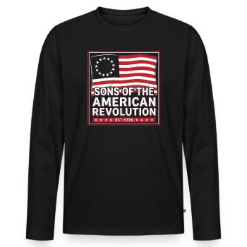 Sons of the American Revolution - Men's Premium Organic Long Sleeve Shirt - black - Front - Nico (187cm)