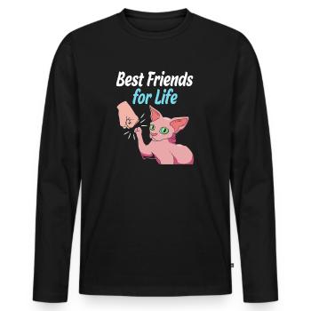 Sphynx Cats - Men's Premium Organic Long Sleeve Shirt - black - Front - Nico (187cm)