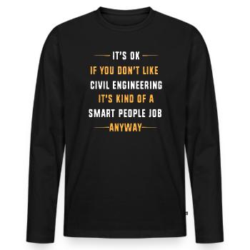 Ingénieur civil sur chantier de construction - T-shirt manches longues Premium bio Homme - noir - Devant - Nico (187cm)
