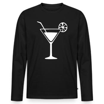 Cocktail Cocktail Glass Gift Bartender - Men's Premium Organic Long Sleeve Shirt - black - Front - Nico (187cm)