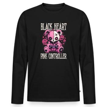 Pastel Goth Soft Goth Gaming Gamer - T-shirt manches longues Premium bio Homme - noir - Devant - Nico (187cm)