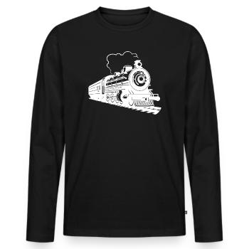 Railway Graphic - Men's Premium Organic Long Sleeve Shirt - black - Front - Nico (187cm)