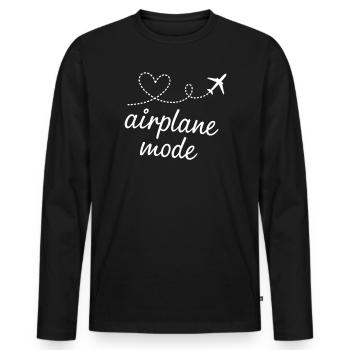 Mode Avion Heartline - T-shirt manches longues Premium bio Homme - noir - Devant - Nico (187cm)